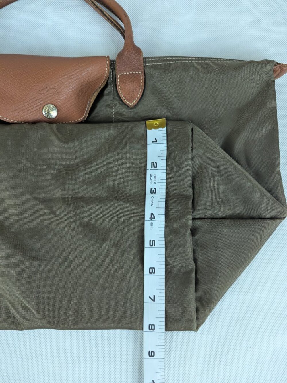 Longchamp Green Nylon Shoulder Bag Used Le Pliage Tote Handbag Lightweight - Picture 16 of 16